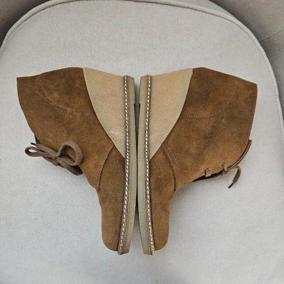 J. Crew MacAlister Brown Suede Leather Wedge Booties 9 - Picture 8 of 11